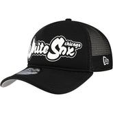 Black Chicago White Sox New Era Retro Bold A-Frame Trucker 9FORTY Adjustable Hat