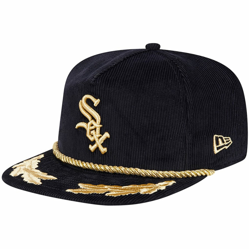 Black Chicago White Sox New Era Corduroy Filigree Golfer Adjustable Hat