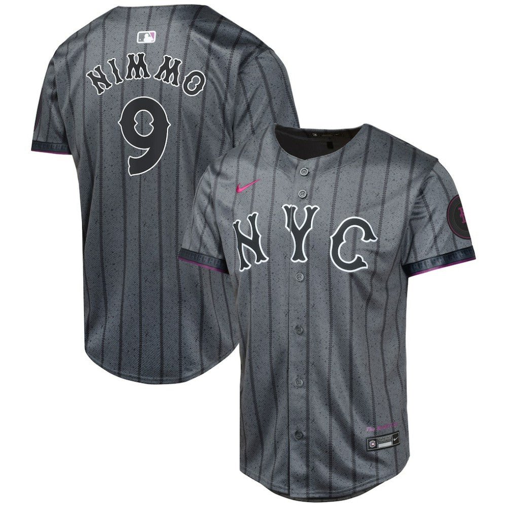 Graphite Brandon Nimmo New York Mets Nike Youth 2024 City Connect Limited Player Jersey