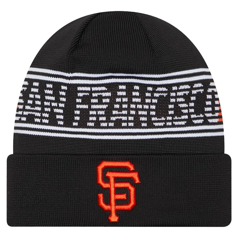 Black San Francisco Giants New Era Authentic Collection Cuffed Knit Hat