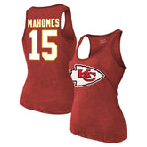 Patrick Mahomes Majestic Threads Women's Name & Number Tri-Blend Tank Top - Kansas City Chiefs Tops