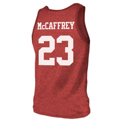 Christian McCaffrey Majestic Threads Tri-Blend Player Name & Number Tank Top - San Francisco 49ers Tops