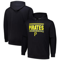 Black Pittsburgh Pirates Stack Fleece Pullover Hoodie