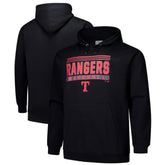 Black Texas Rangers Stack Fleece Pullover Hoodie
