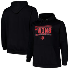 Black Minnesota Twins Stack Fleece Pullover Hoodie