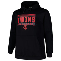 Black Minnesota Twins Stack Fleece Pullover Hoodie