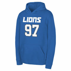 Aidan Hutchinson Youth Mainliner Player Name & Number Pullover Hoodie - Detroit Lions Hoodies