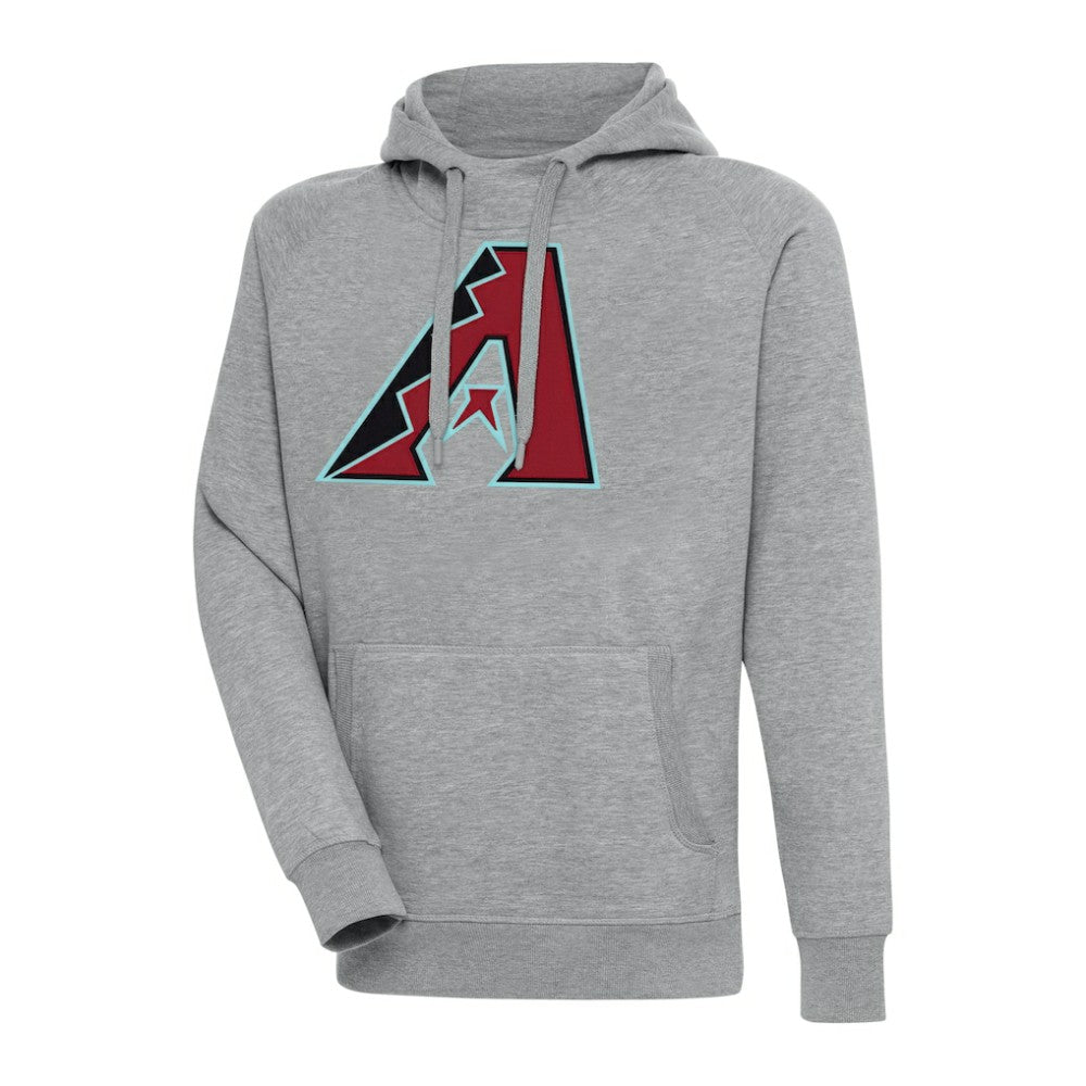 Heather Gray Arizona Diamondbacks Antigua Victory Pullover Hoodie