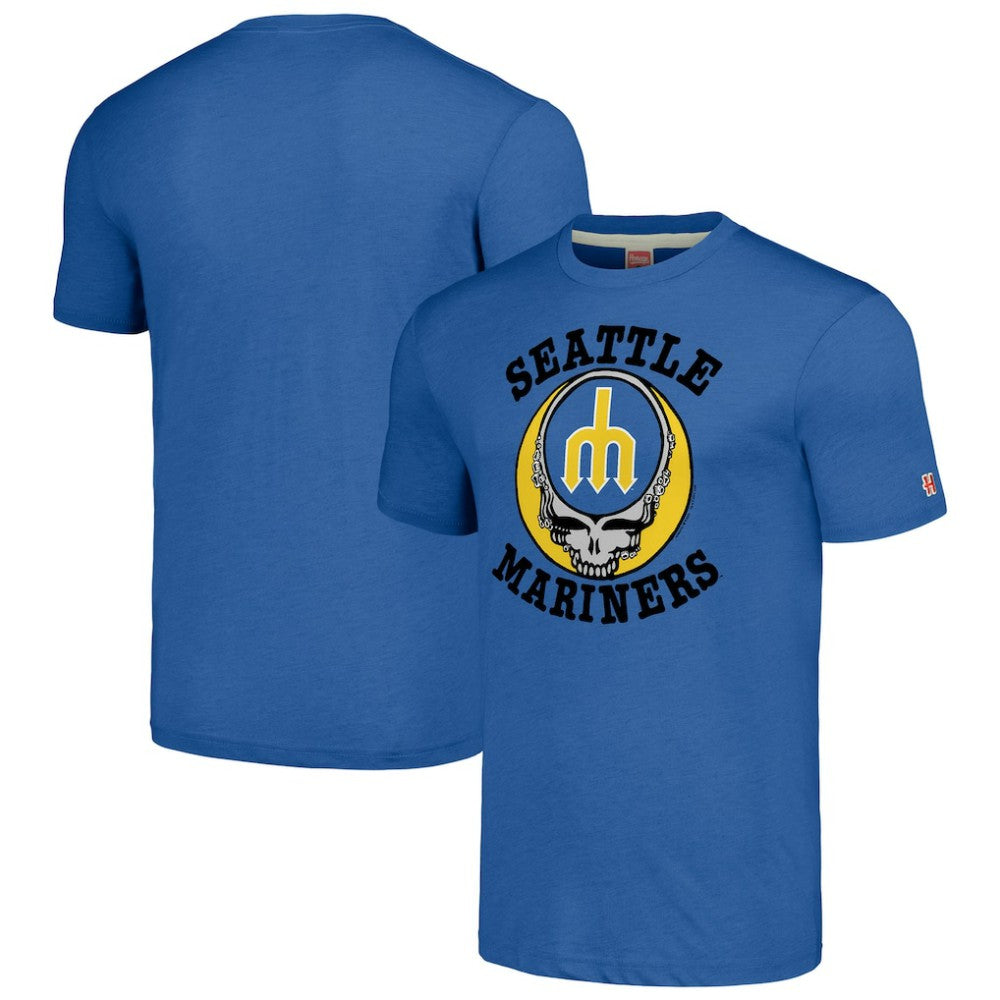 Royal Seattle Mariners Homage Grateful Dead Tri-Blend T-Shirt