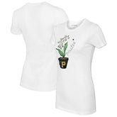 White Pittsburgh Pirates Tiny Turnip Women's Lilies and Ladybugs T-Shirt