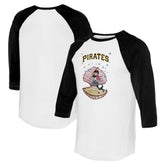 White/Black Pittsburgh Pirates Tiny Turnip Unisex Mermaid 3/4-Sleeve Raglan T-Shirt