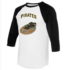 White/Black Pittsburgh Pirates Tiny Turnip Unisex Racecar 3/4-Sleeve Raglan T-Shirt