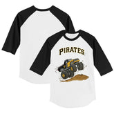 White/Black Pittsburgh Pirates Tiny Turnip Youth Monster Truck 3/4-Sleeve Raglan T-Shirt