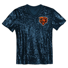 Girls Youth Wordmark Sequin V-Neck Top - Chicago Bears Tops