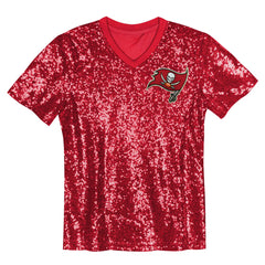 Girls Youth Wordmark Sequin V-Neck Top - Tampa Bay Buccaneers Tops