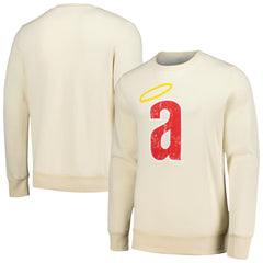 Oatmeal Los Angeles Angels Majestic Threads Fleece Pullover Sweatshirt