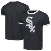 Black Chicago White Sox Majestic Threads Ringer Tri-Blend T-Shirt