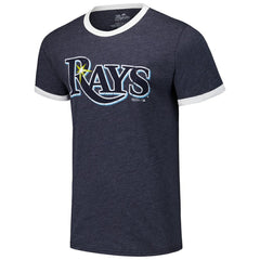 Navy Tampa Bay Rays Majestic Threads Ringer Tri-Blend T-Shirt
