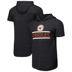 Black Baltimore Orioles Majestic Threads Tri-Blend Hoodie T-Shirt
