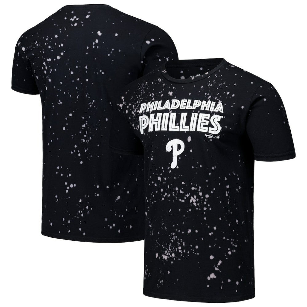 Black/White Philadelphia Phillies Majestic Threads Splatter T-Shirt