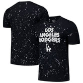 Black/White Los Angeles Dodgers Majestic Threads Splatter T-Shirt