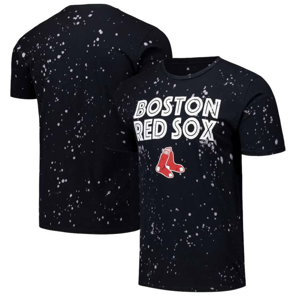 Black/White Boston Red Sox Majestic Threads Splatter T-Shirt