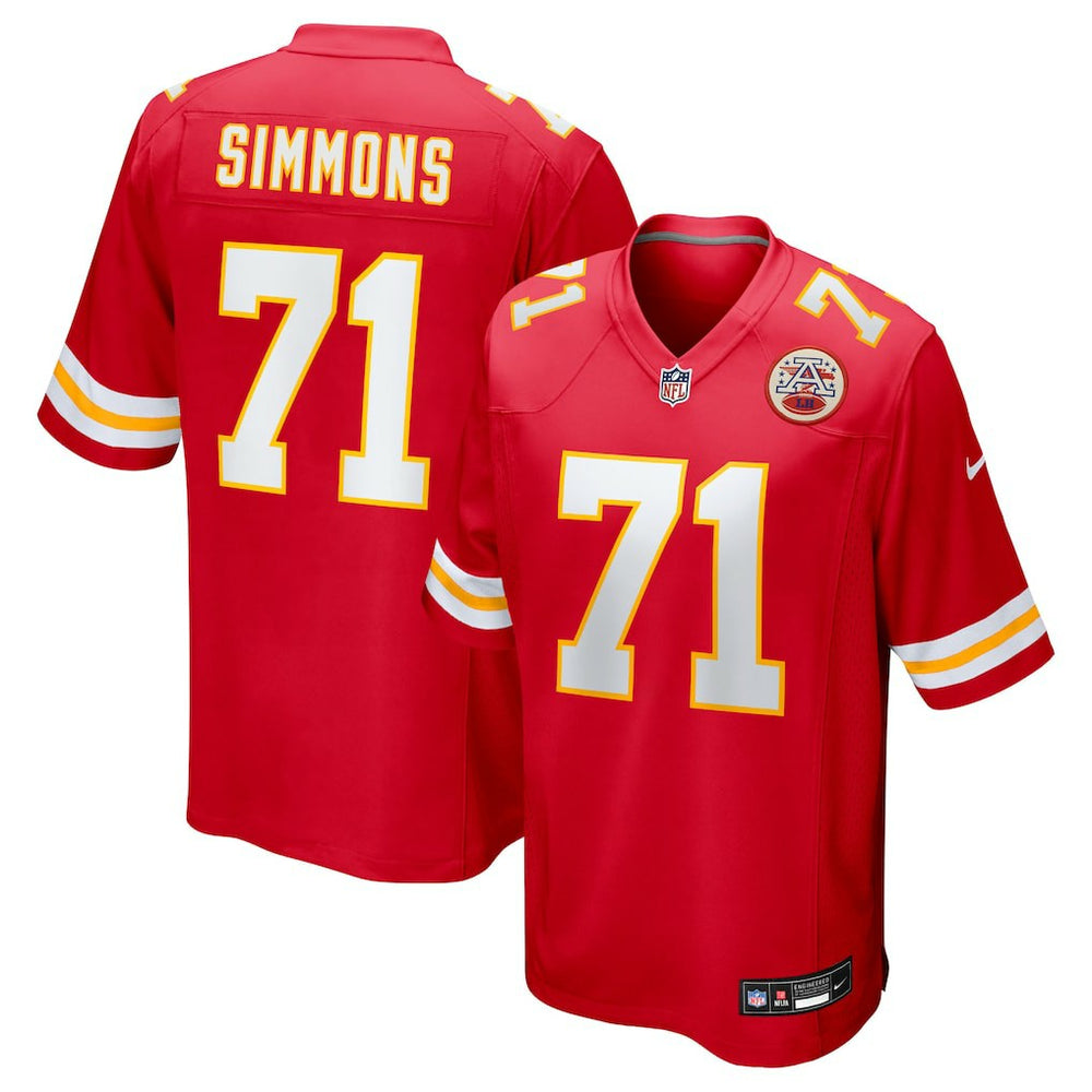 Josh Simmons 2025 NFL Draft First Round Pick Game Jersey - Kansas City Chiefs Jerseys