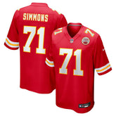 Josh Simmons 2025 NFL Draft First Round Pick Game Jersey - Kansas City Chiefs Jerseys