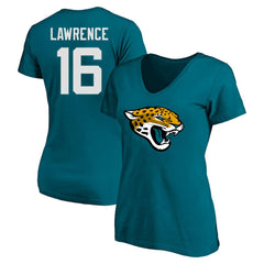 Trevor Lawrence Women's Plus Size Fair Catch Name & Number Scoop Neck T-Shirt - Jacksonville Jaguars T-shirts