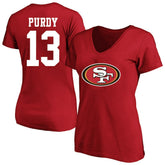 Brock Purdy Women's Plus Size Fair Catch Name & Number Scoop Neck T-Shirt - San Francisco 49ers T-shirts