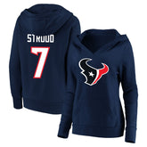 C.J. Stroud Women's Plus Size Player Name & Number V-Neck Pullover Hoodie - Houston Texans Hoodies