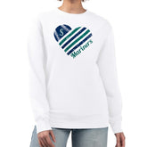 White Seattle Mariners G-III 4Her by Carl Banks Women's Heart Logo Fleece Pullover Sweatshirt