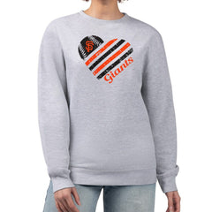 Heather Gray San Francisco Giants G-III 4Her by Carl Banks Women's Heart Logo Fleece Pullover Sweatshirt