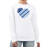 White Kansas City Royals G-III 4Her by Carl Banks Women's Heart Logo Fleece Pullover Sweatshirt