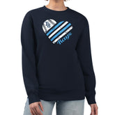 Navy Tampa Bay Rays G-III 4Her by Carl Banks Women's Heart Logo Fleece Pullover Sweatshirt