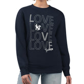 Navy New York Yankees G-III 4Her by Carl Banks Women's Love Team Logo Fleece Pullover Sweatshirt