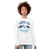 White Kansas City Royals G-III 4Her by Carl Banks Women's Team Logo Fleece Pullover Sweatshirt