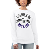 White Colorado Rockies G-III 4Her by Carl Banks Women's Team Logo Fleece Pullover Sweatshirt