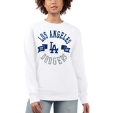White Los Angeles Dodgers G-III 4Her by Carl Banks Women's Team Logo Fleece Pullover Sweatshirt