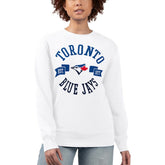White Toronto Blue Jays G-III 4Her by Carl Banks Women's Team Logo Fleece Pullover Sweatshirt