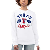 White Texas Rangers G-III 4Her by Carl Banks Women's Team Logo Fleece Pullover Sweatshirt