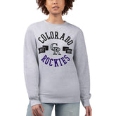 Heather Gray Colorado Rockies G-III 4Her by Carl Banks Women's Team Logo Fleece Pullover Sweatshirt