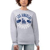 Heather Gray Los Angeles Dodgers G-III 4Her by Carl Banks Women's Team Logo Fleece Pullover Sweatshirt