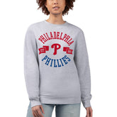 Heather Gray Philadelphia Phillies G-III 4Her by Carl Banks Women's Team Logo Fleece Pullover Sweatshirt