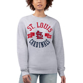 Heather Gray St. Louis Cardinals G-III 4Her by Carl Banks Women's Team Logo Fleece Pullover Sweatshirt