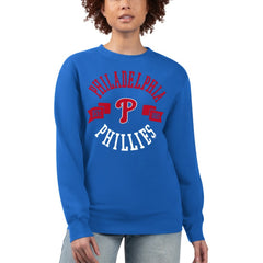 Royal Philadelphia Phillies G-III 4Her by Carl Banks Women's Team Logo Fleece Pullover Sweatshirt