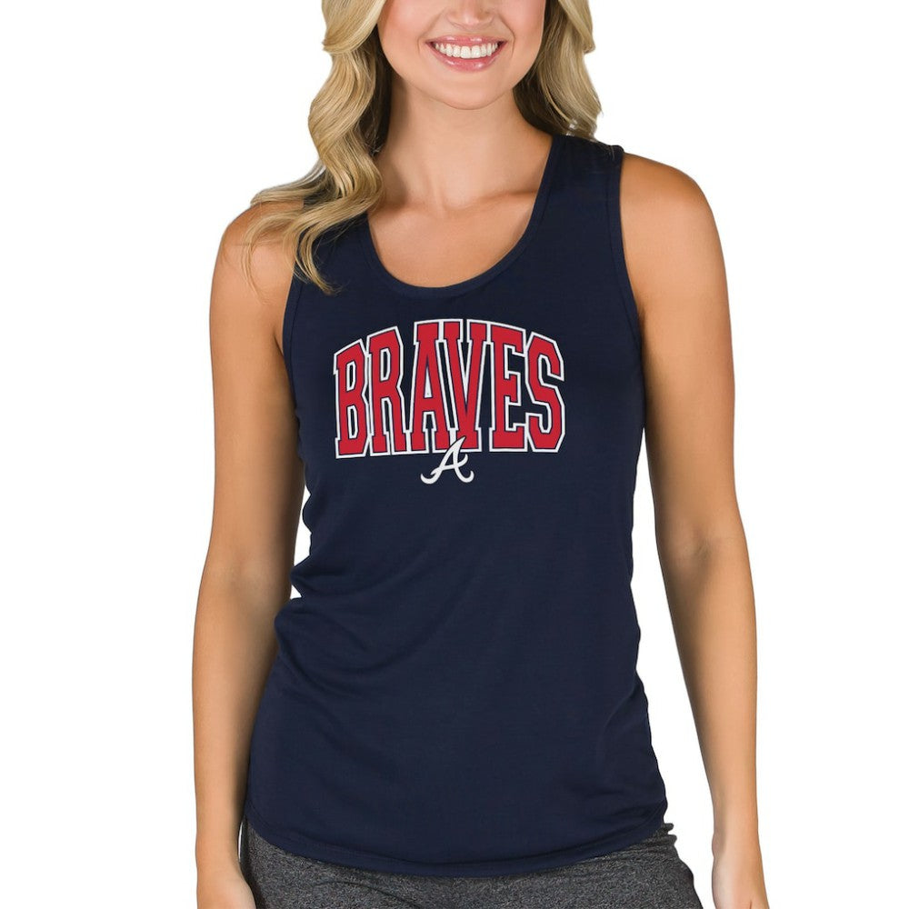 Navy Atlanta Braves Concepts Sport Women's Marathon Racerback Tank Top
