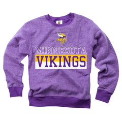 Wes & Willy Youth Reversible Fleece Pullover Sweatshirt - Minnesota Vikings Pullover