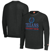 Homage Unisex Color Rush Crest Tri-Blend Pullover Sweatshirt - Houston Texans Pullover