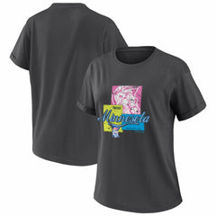 Charcoal Minnesota Twins WEAR by Erin Andrews Women's Domestic Box Color Boyfriend T-Shirt